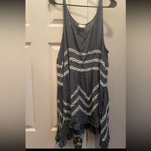 Free people viole lace trapeze slip dress in grey